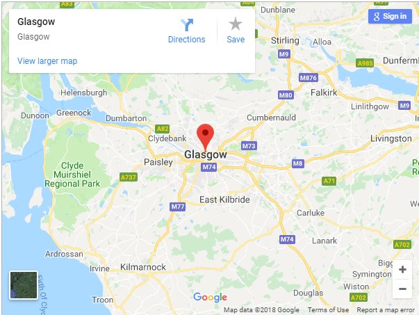 Map of Glasgow | Website Design in Glasgow, Scotland